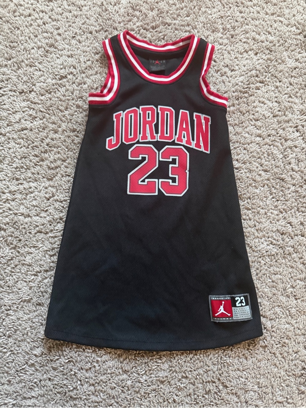 Gently Used Jordan Black & Red Kids Basketball Jersey Dress
